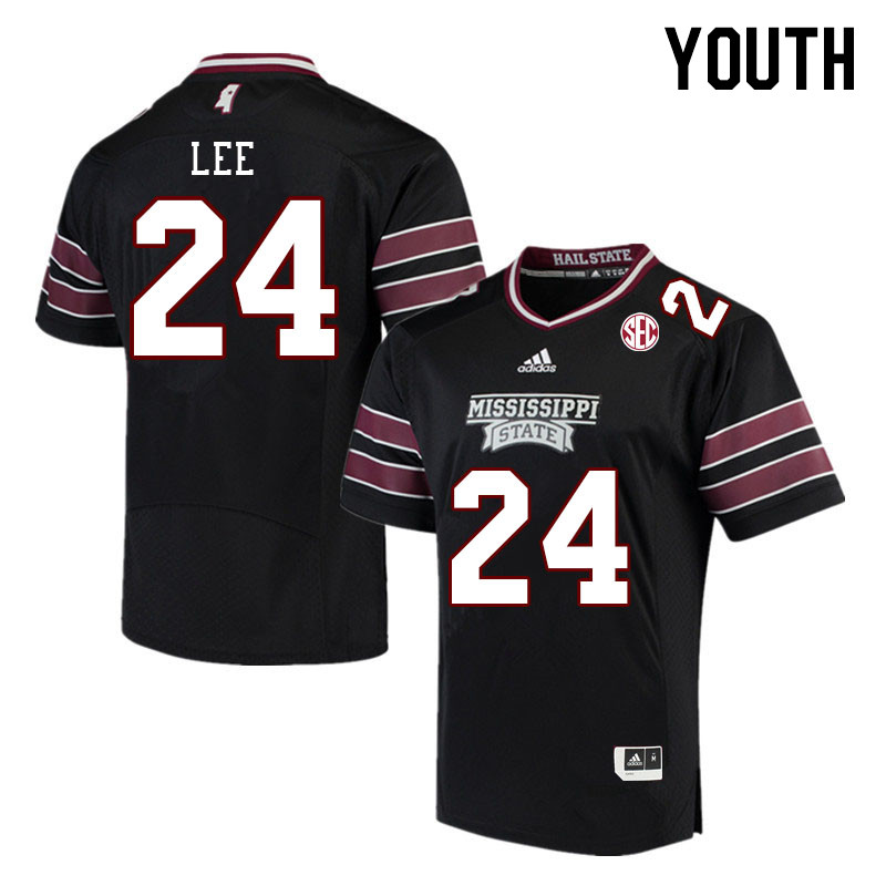 Youth #24 Keyvone Lee Mississippi State Bulldogs College Football Jerseys Stitched Sale-Black
